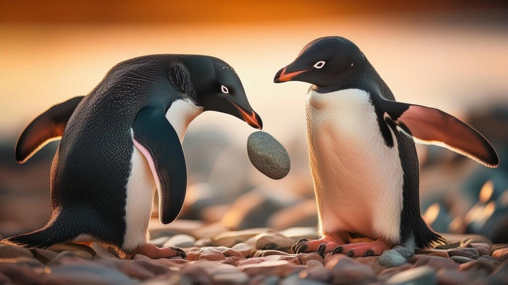 ペンギン石のプレゼント